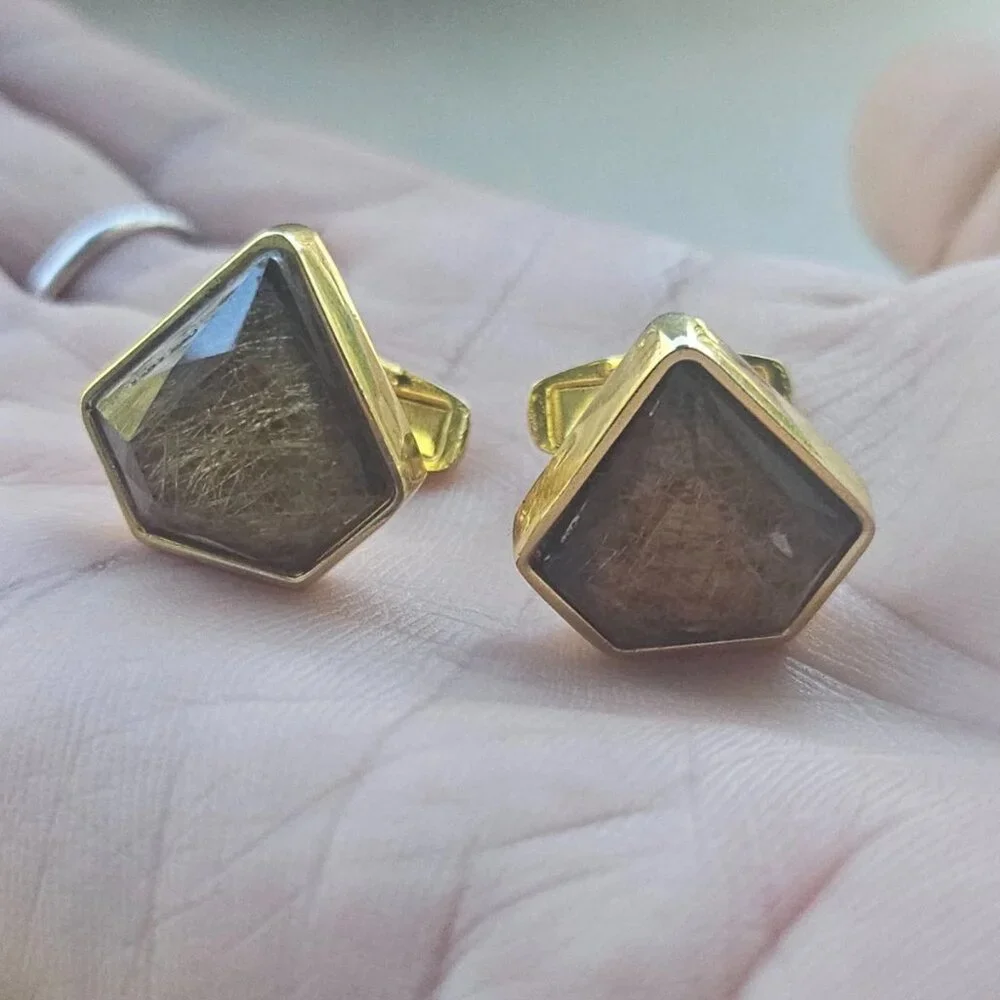 Men Jewelry Cufflinks Gold Tone Fashion Jewelry Shirt Cuff Stud Cuff links New